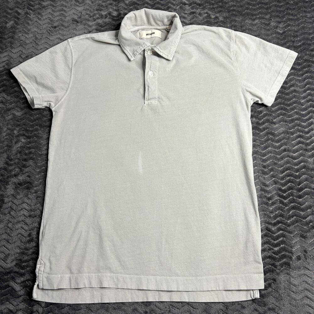 Buck Mason Concrete Venice Wash Sueded Cotton Polo Mens Size Small Short Sleeve